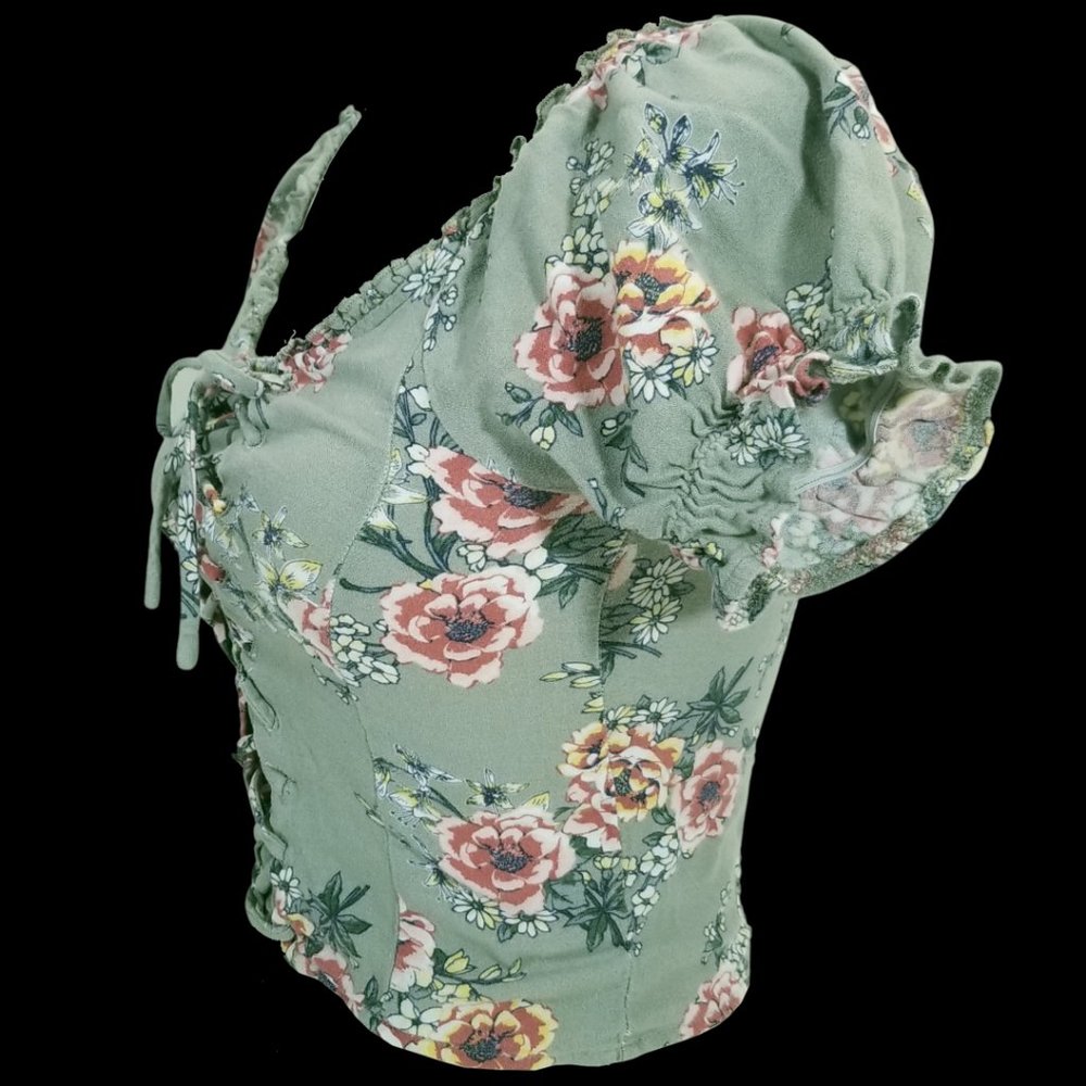 Lace Up Floral Prairie Top - Picture 2 of 5